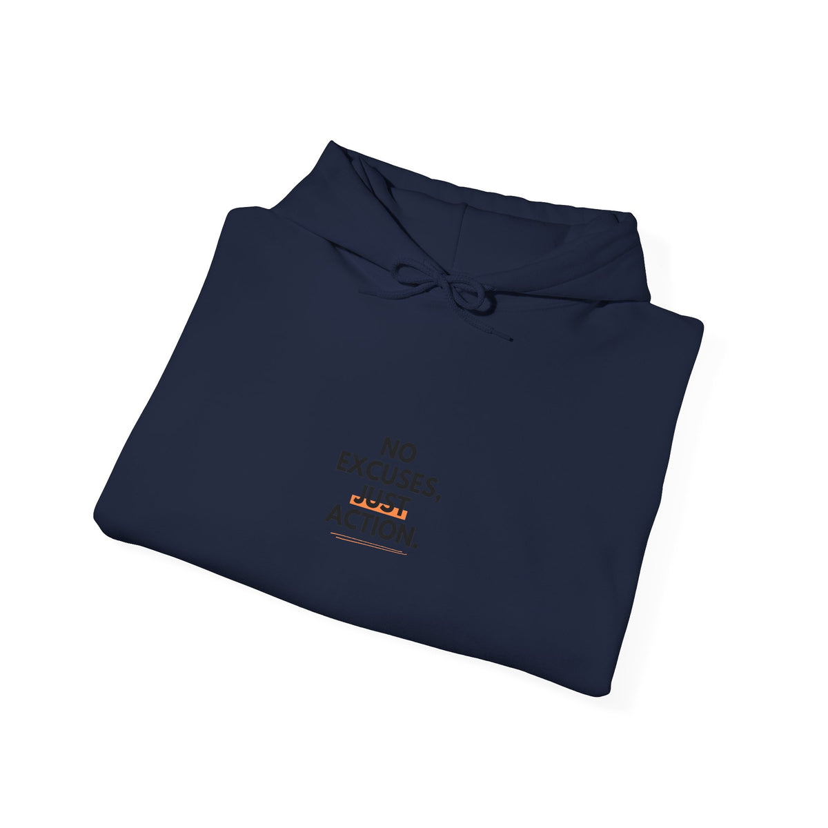 No Excuses, Just Action Hoodie — Motivational White Pullover for Fitness & Productivity
