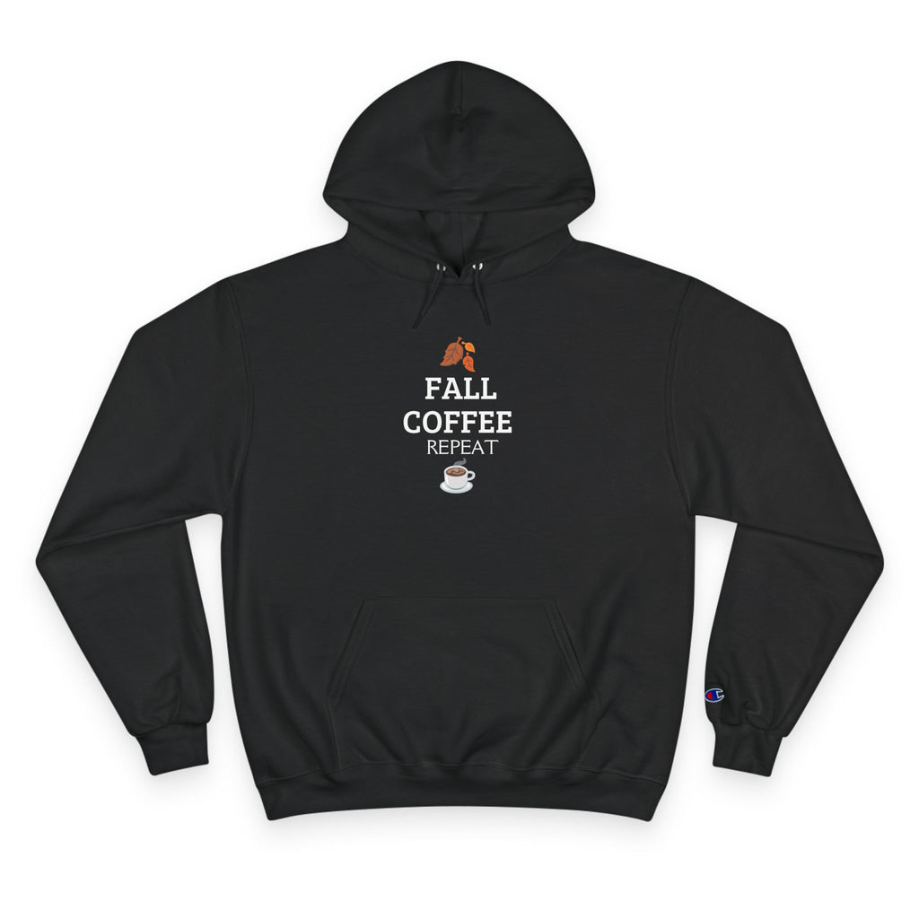 Fall Coffee Repeat Hoodie — Cozy Autumn Coffee Lover Sweatshirt