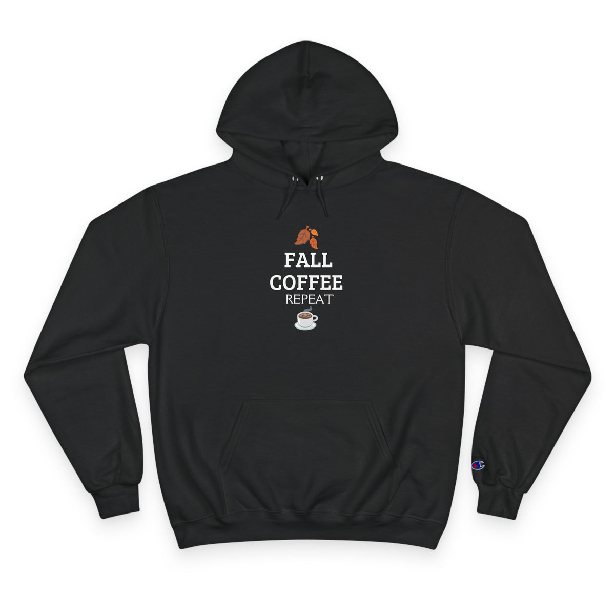 Fall Coffee Repeat Hoodie — Cozy Autumn Coffee Lover Sweatshirt