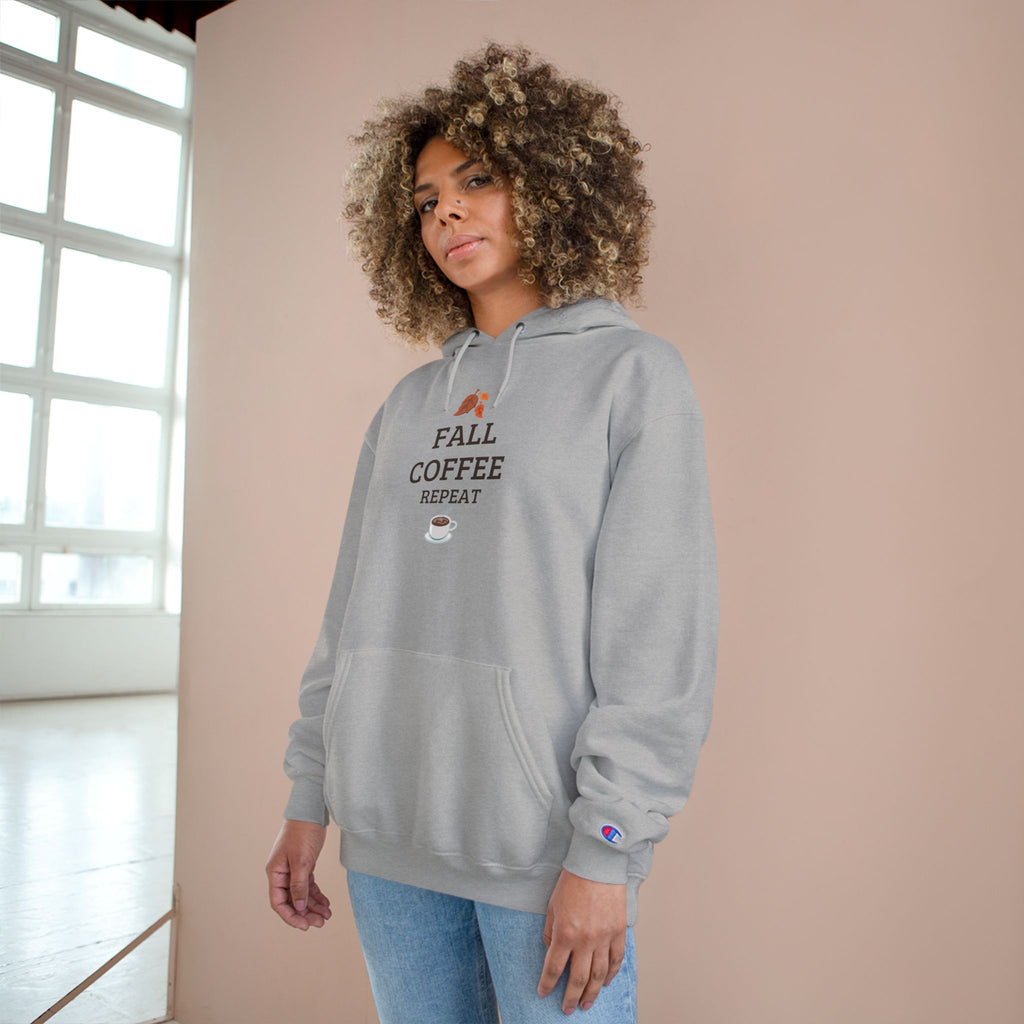 Fall Coffee Repeat Hoodie — Cozy Autumn Coffee Lover Sweatshirt