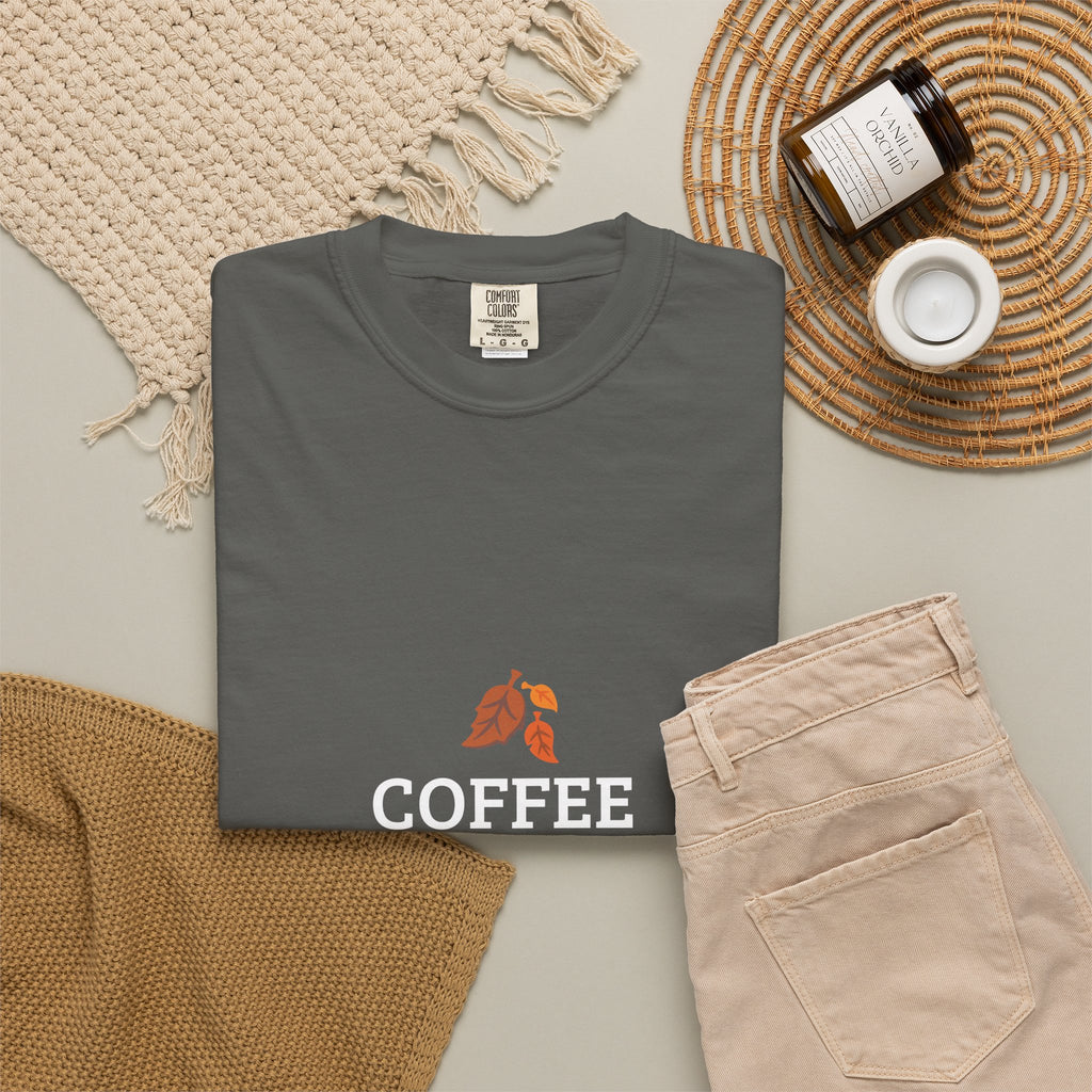 Coffee First Autumn T-Shirt — "Coffee First, Autumn Always" Graphic Tee