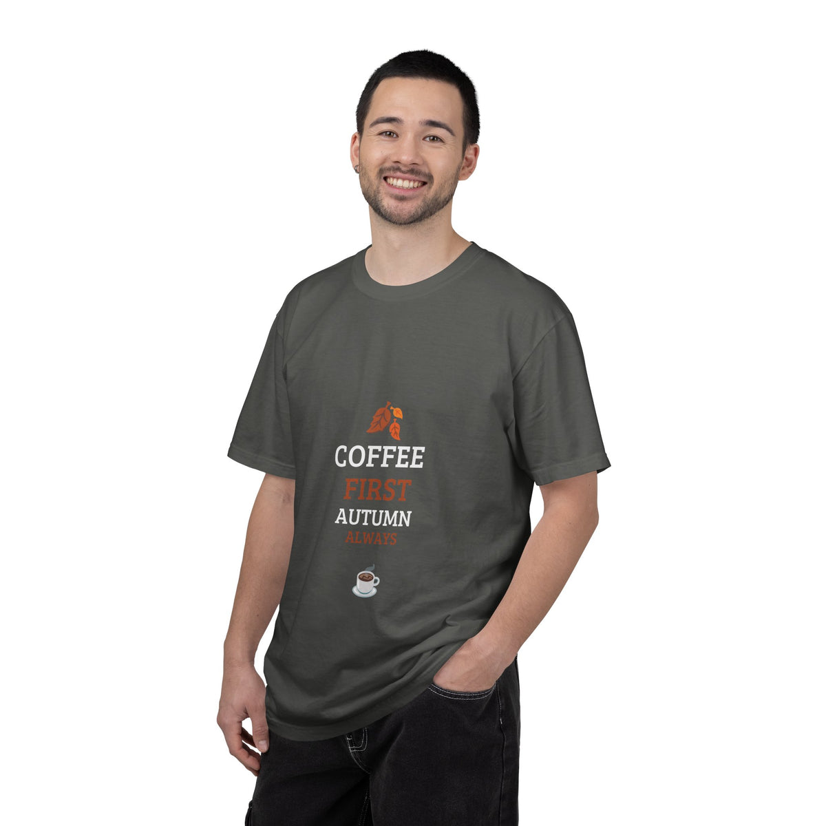 Coffee First Autumn T-Shirt — "Coffee First, Autumn Always" Graphic Tee