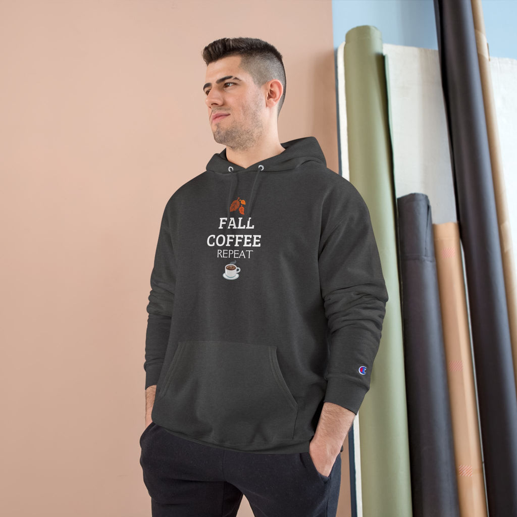 Fall Coffee Repeat Hoodie — Cozy Autumn Coffee Lover Sweatshirt