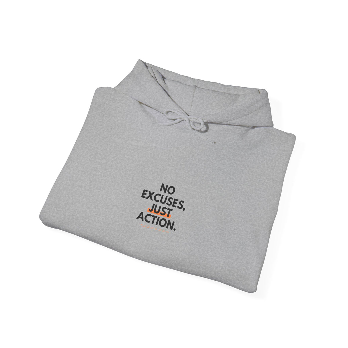 No Excuses, Just Action Hoodie — Motivational White Pullover for Fitness & Productivity