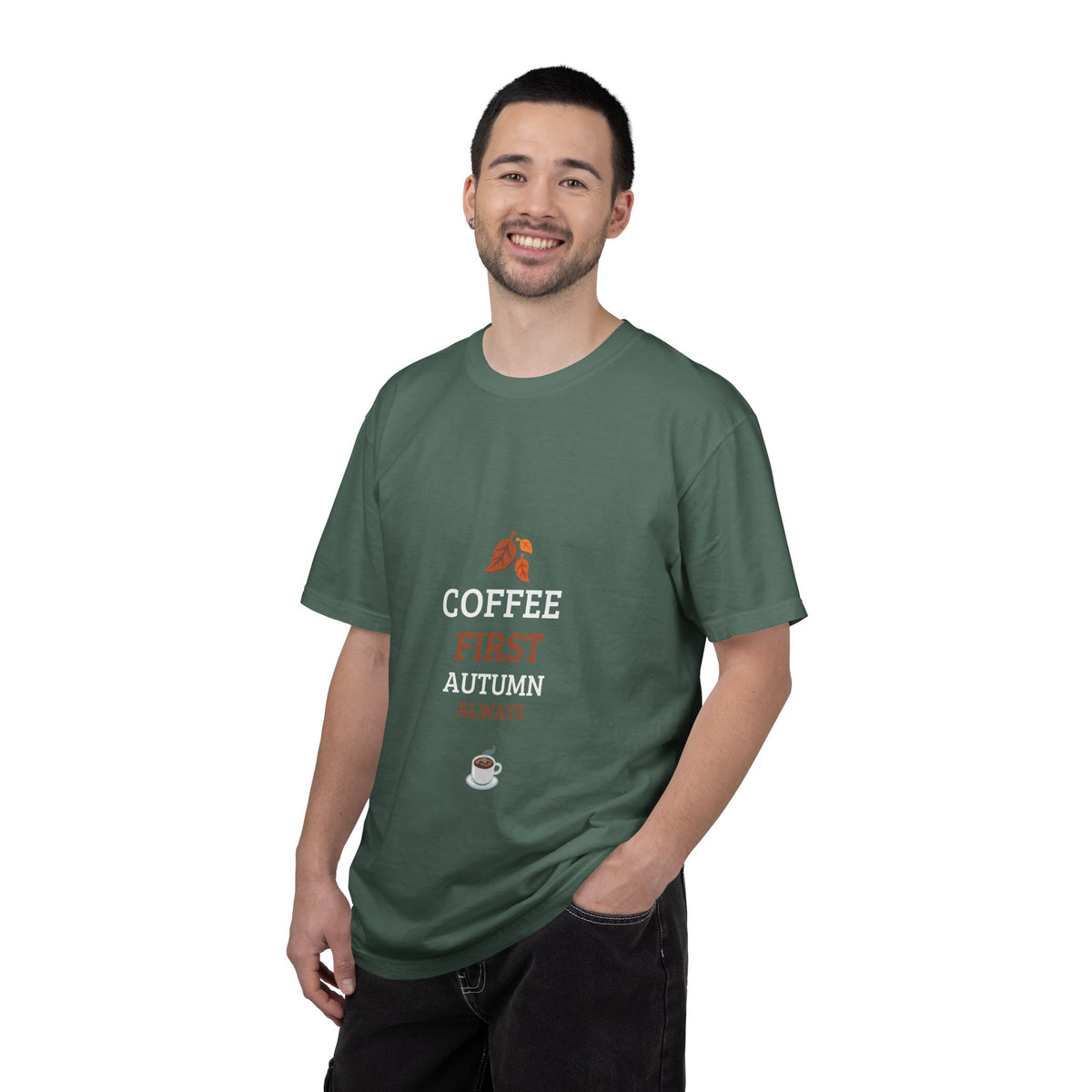Coffee First Autumn T-Shirt — "Coffee First, Autumn Always" Graphic Tee