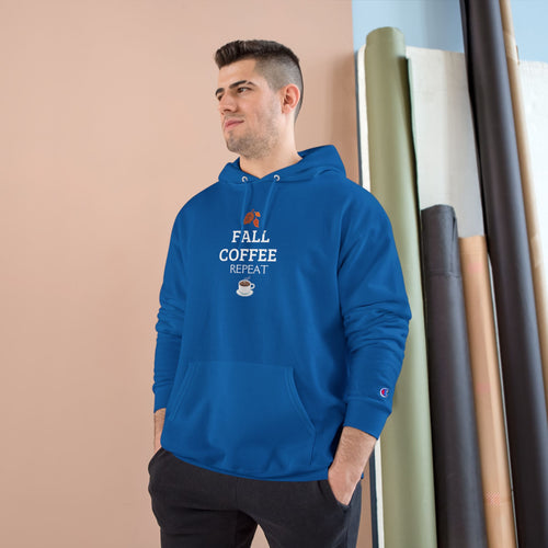 Fall Coffee Repeat Hoodie — Cozy Autumn Coffee Lover Sweatshirt