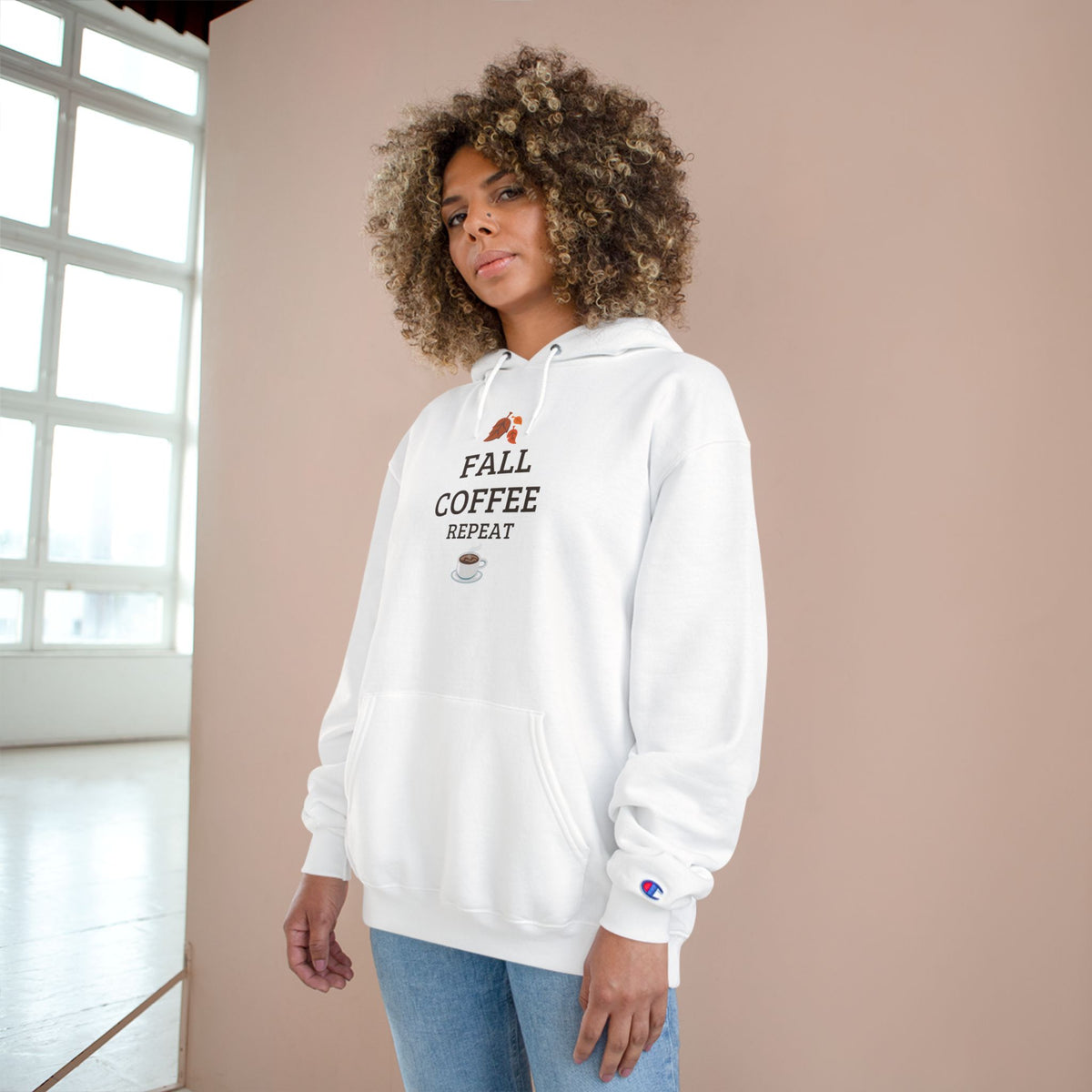 Fall Coffee Repeat Hoodie — Cozy Autumn Coffee Lover Sweatshirt