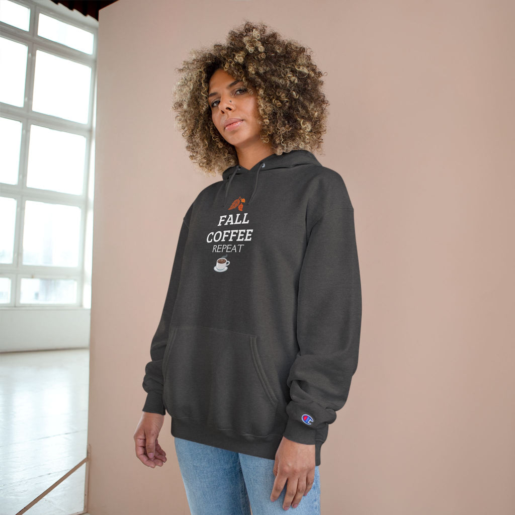 Fall Coffee Repeat Hoodie — Cozy Autumn Coffee Lover Sweatshirt