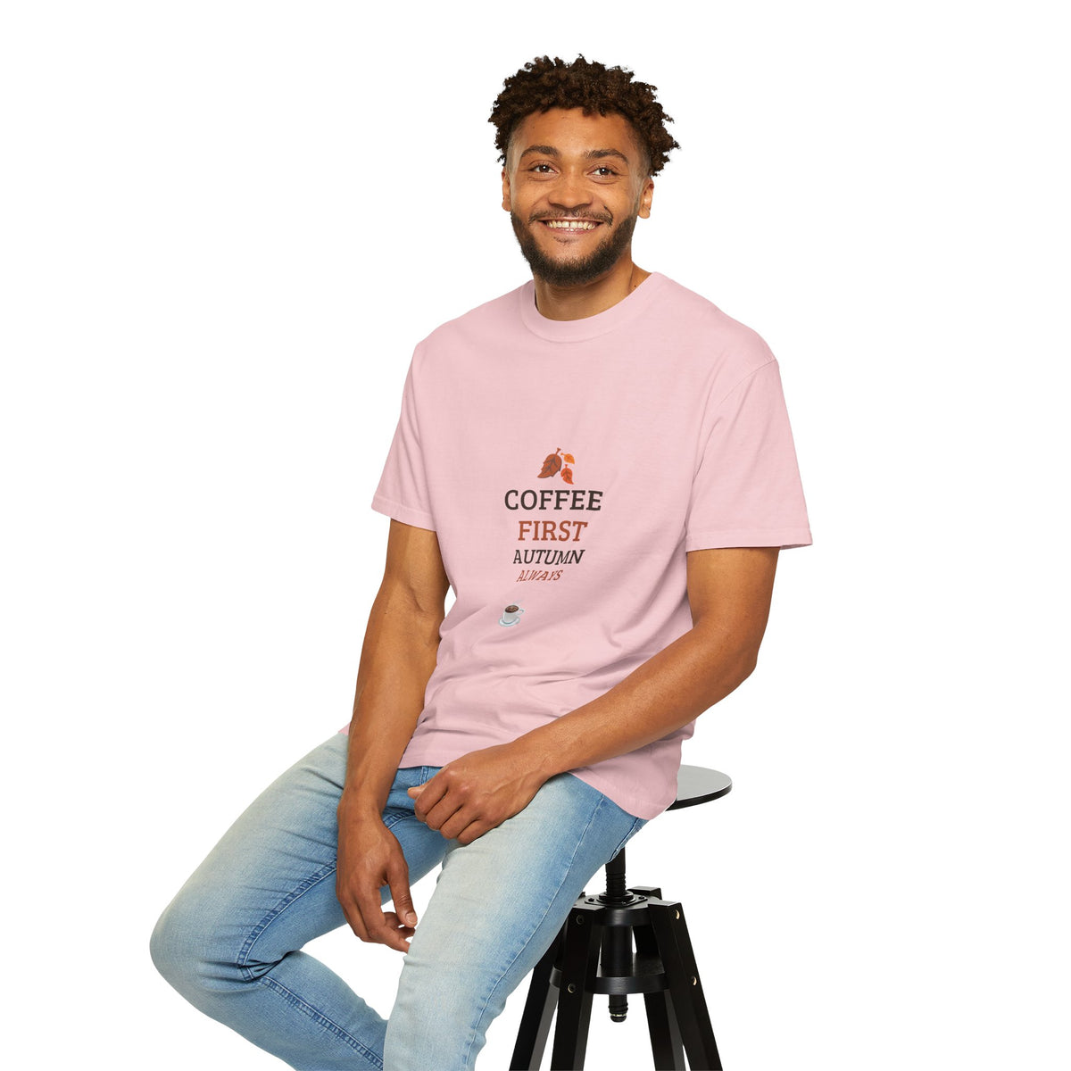 Coffee First Autumn T-Shirt — "Coffee First, Autumn Always" Graphic Tee