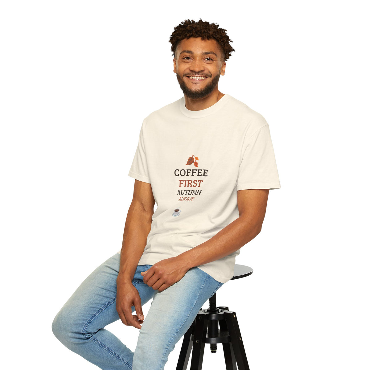 Coffee First Autumn T-Shirt — "Coffee First, Autumn Always" Graphic Tee