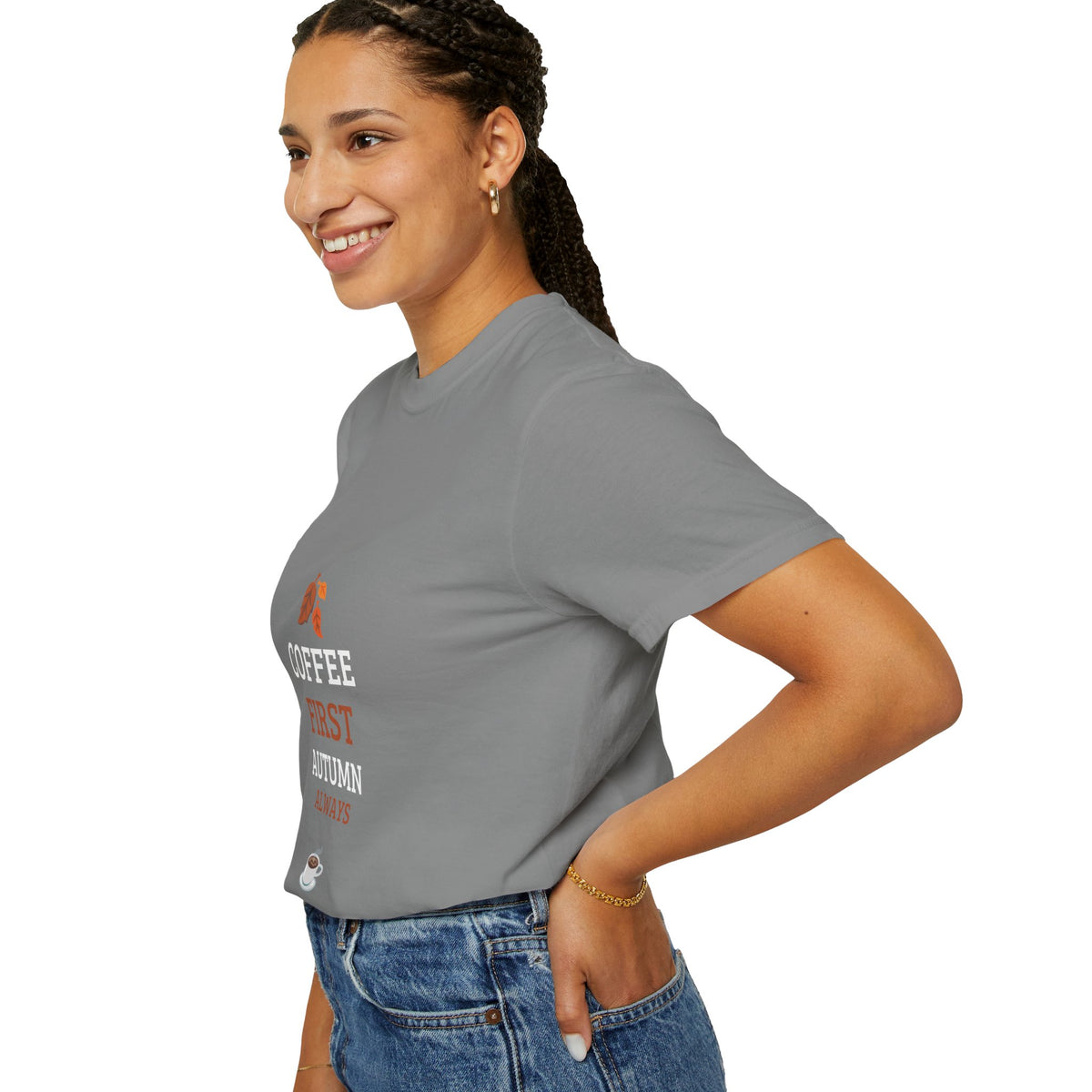 Coffee First Autumn T-Shirt — "Coffee First, Autumn Always" Graphic Tee